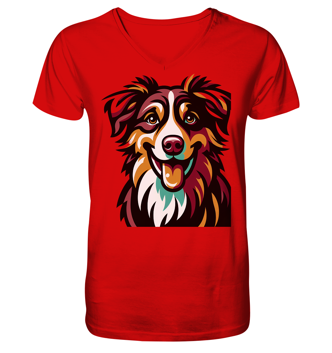Australian Shepherd Hund - personalisierbar - V-Neck Shirt