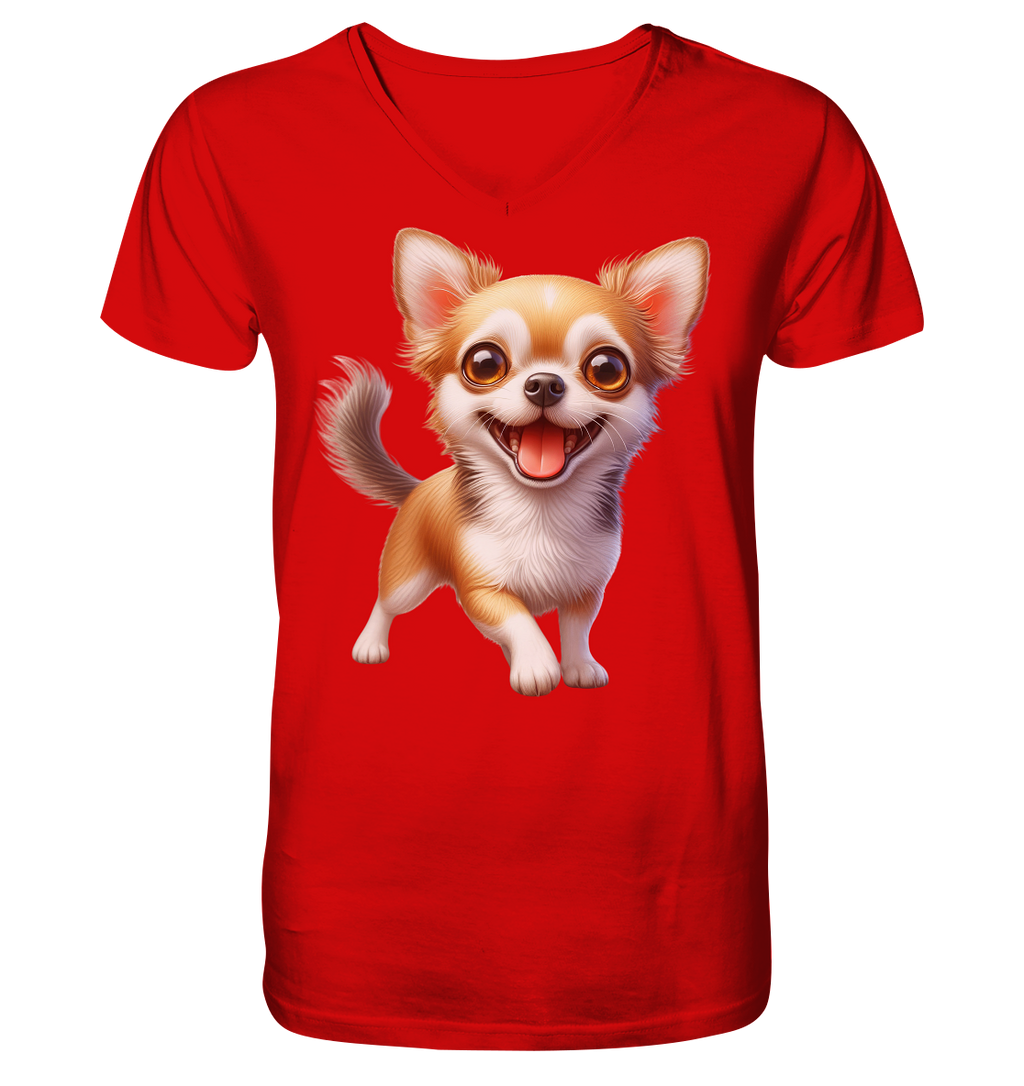 Chihuahua Cartoon - personalisierbar - V-Neck Shirt