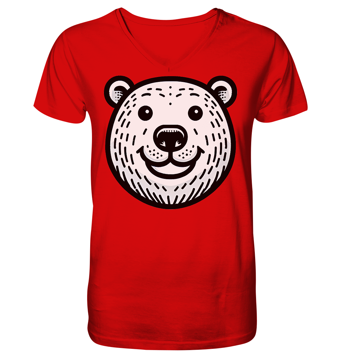 Lustiges Eisbär Gesicht   - personalisierbar  - V-Neck Shirt