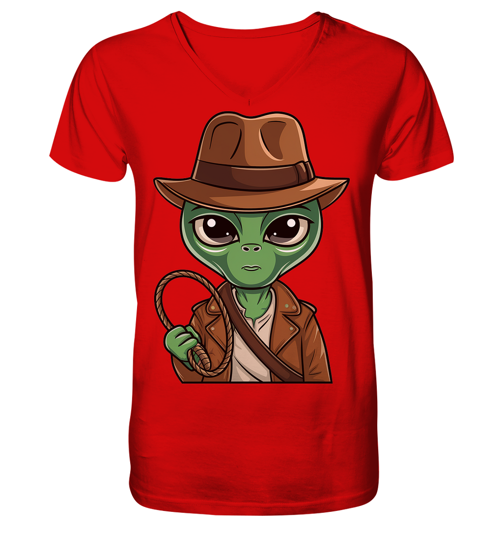 Alien Abenteurer Cartoon - V-Neck Shirt