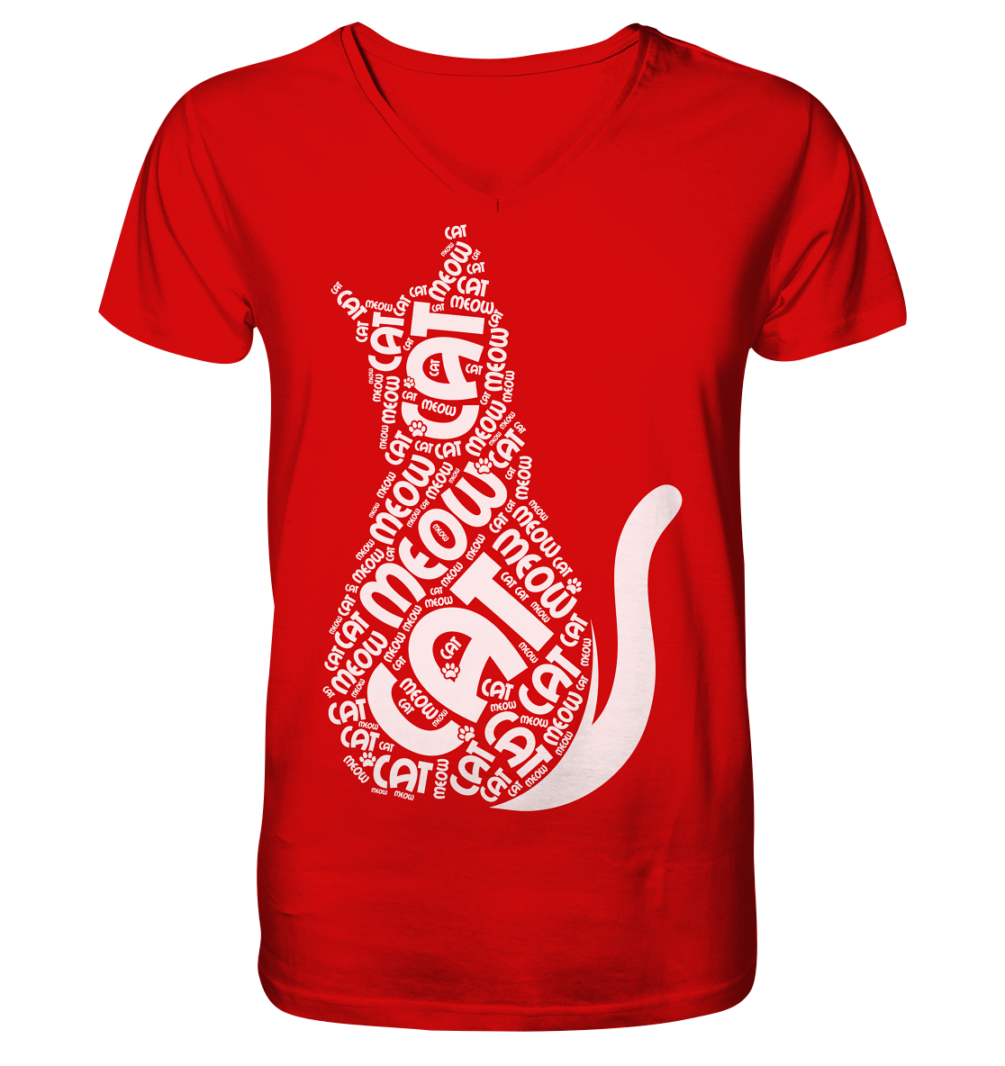 Katzen Cat slogan  - V-Neck Shirt