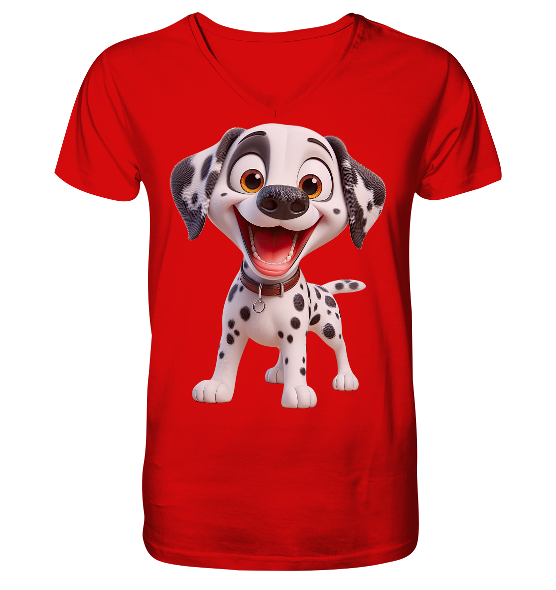 Dalmatina Cartoon - personalisierbar - V-Neck Shirt