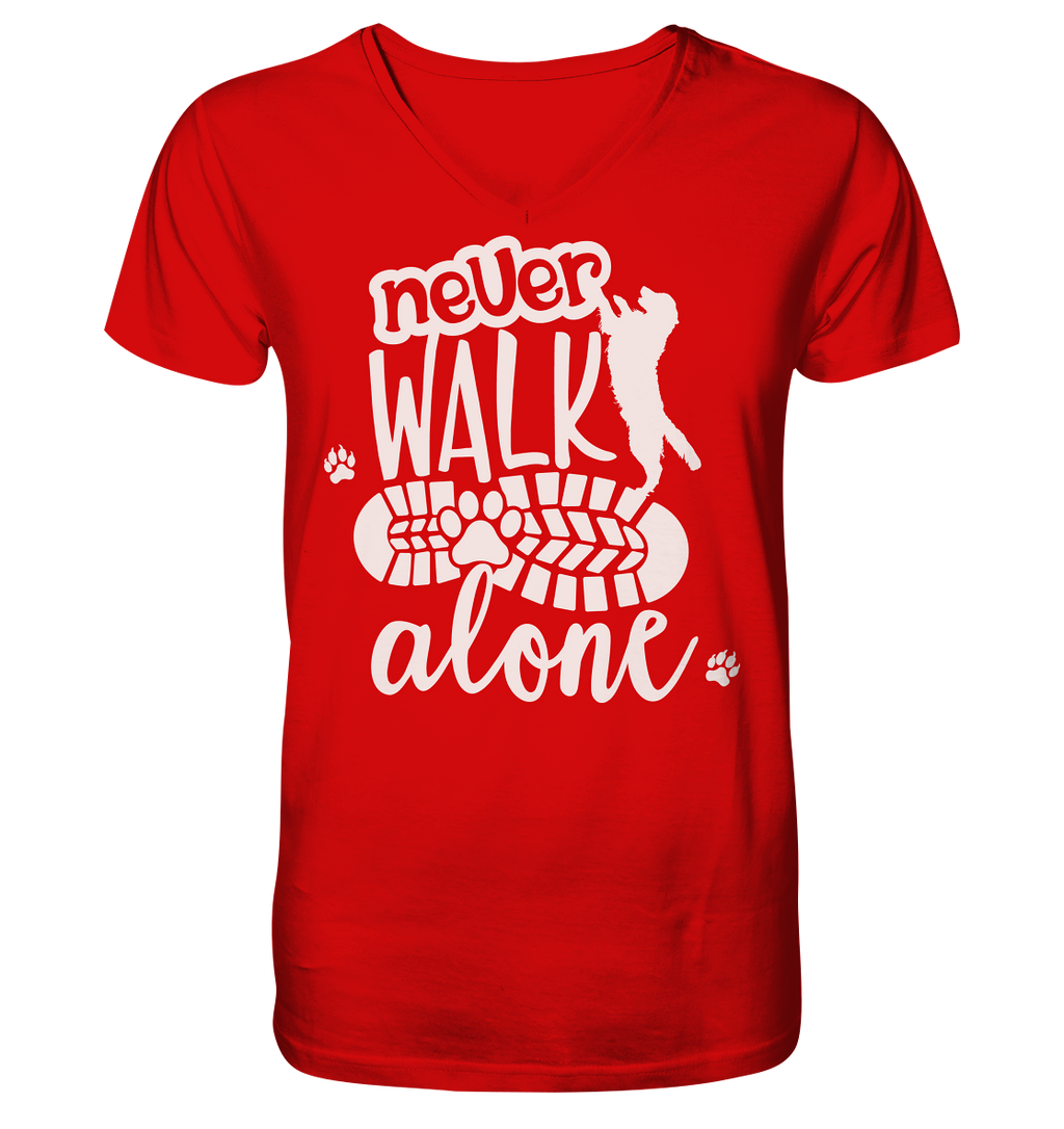 Hundefreunde You never walk alone - personalisierbar - V-Neck Shirt