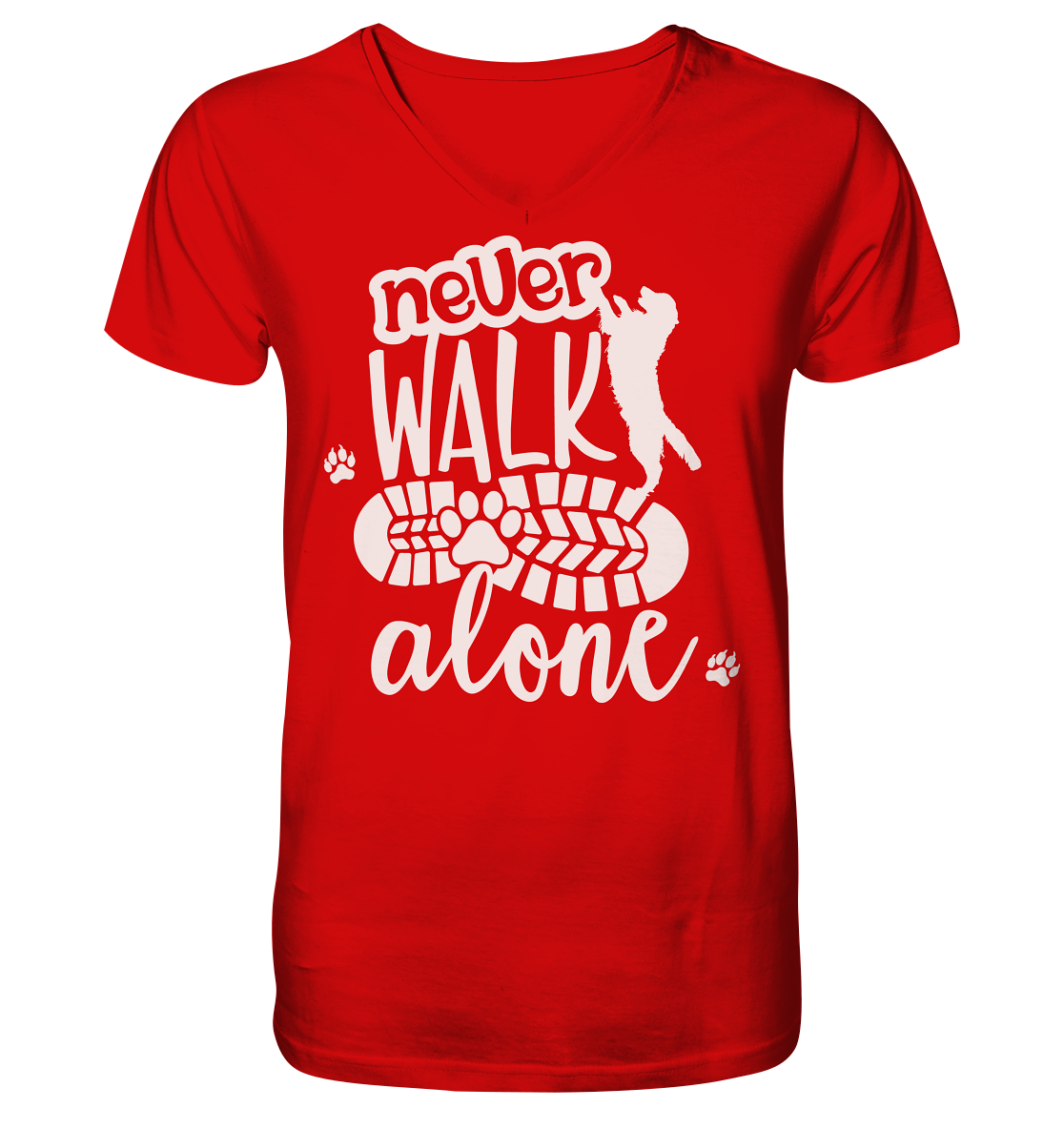 Hundefreunde You never walk alone - personalisierbar - V-Neck Shirt