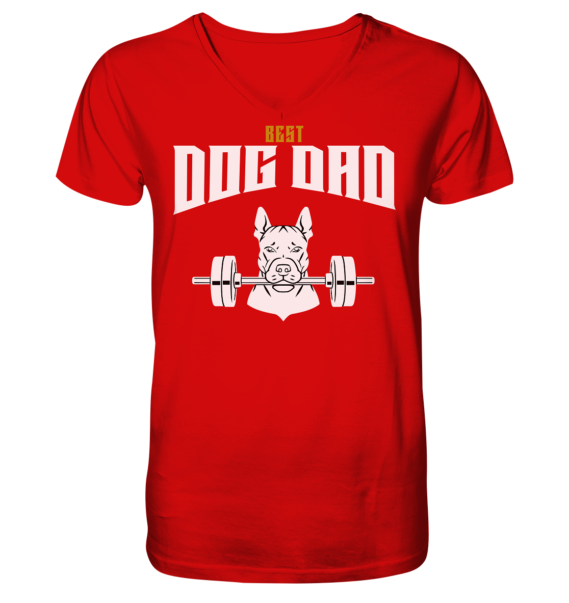 Best Dog Dad - Personalisierbar - V-Neck Shirt
