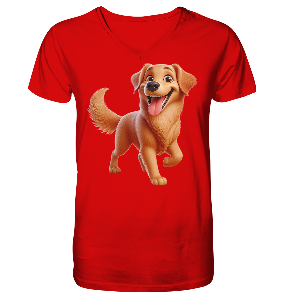 Golden Retriever Comic - personalisierbar - V-Neck Shirt