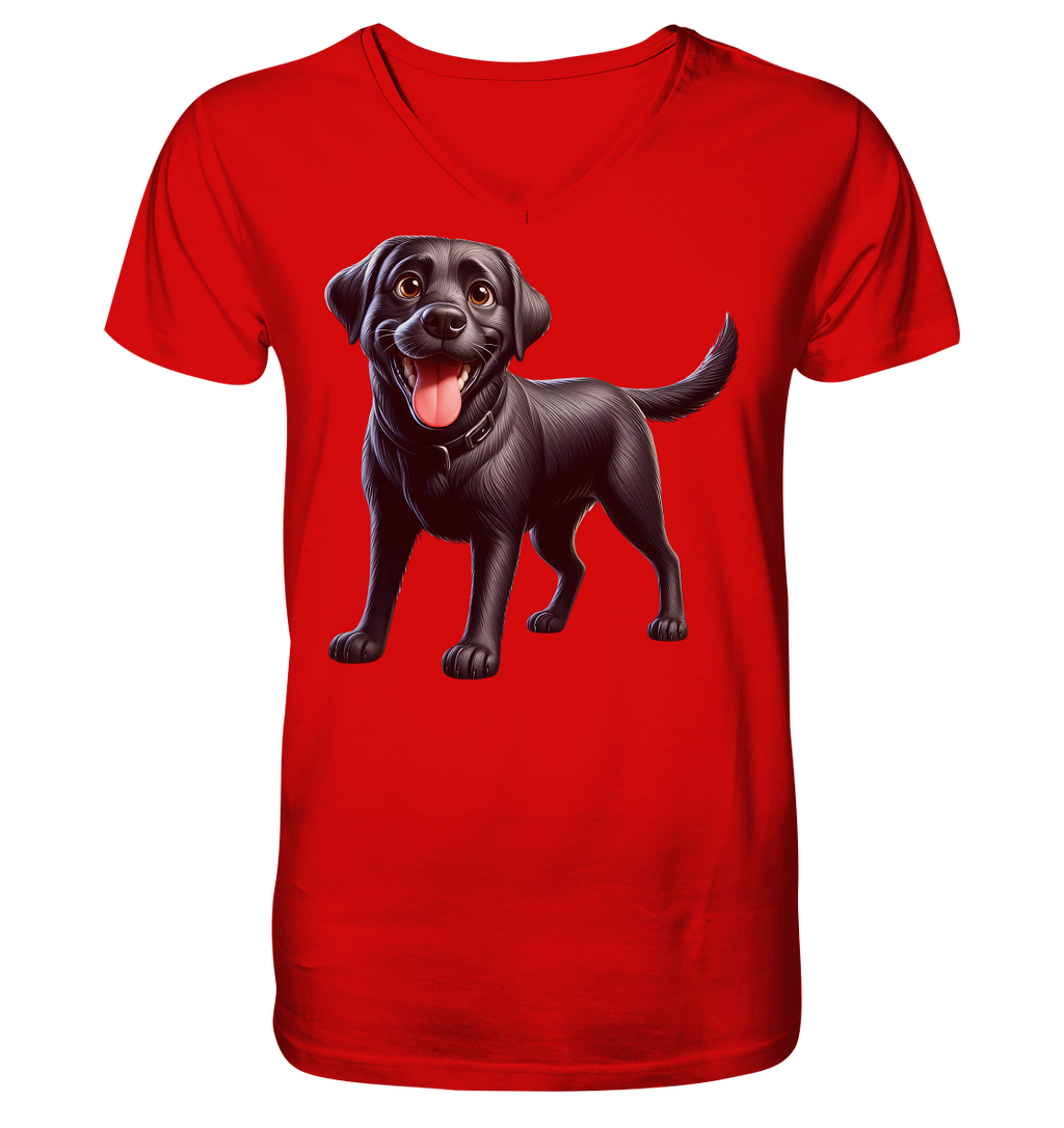 Cartoon Labrador Retreiver - personalisierbar - V-Neck Shirt