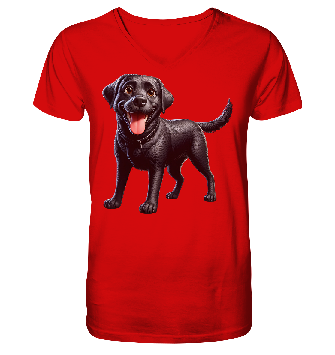 Cartoon Labrador Retreiver - personalisierbar - V-Neck Shirt
