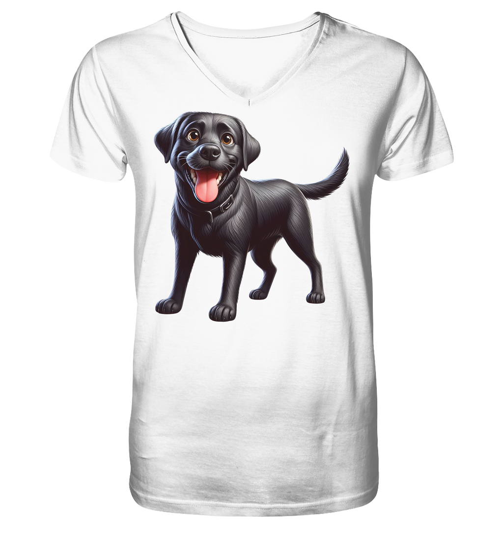Cartoon Labrador Retreiver - personalisierbar - V-Neck Shirt