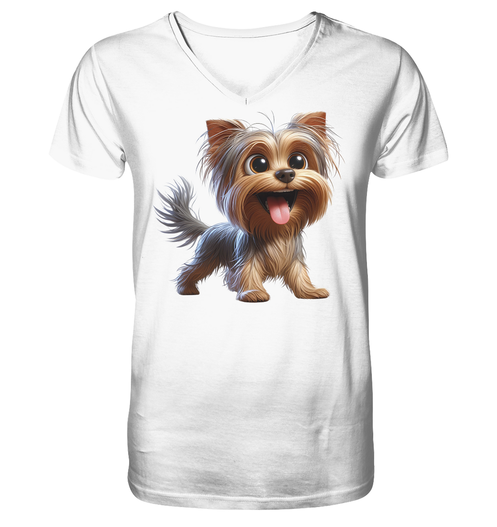 Yorkshire Terrier Cartoon - personalisierbar - V-Neck Shirt