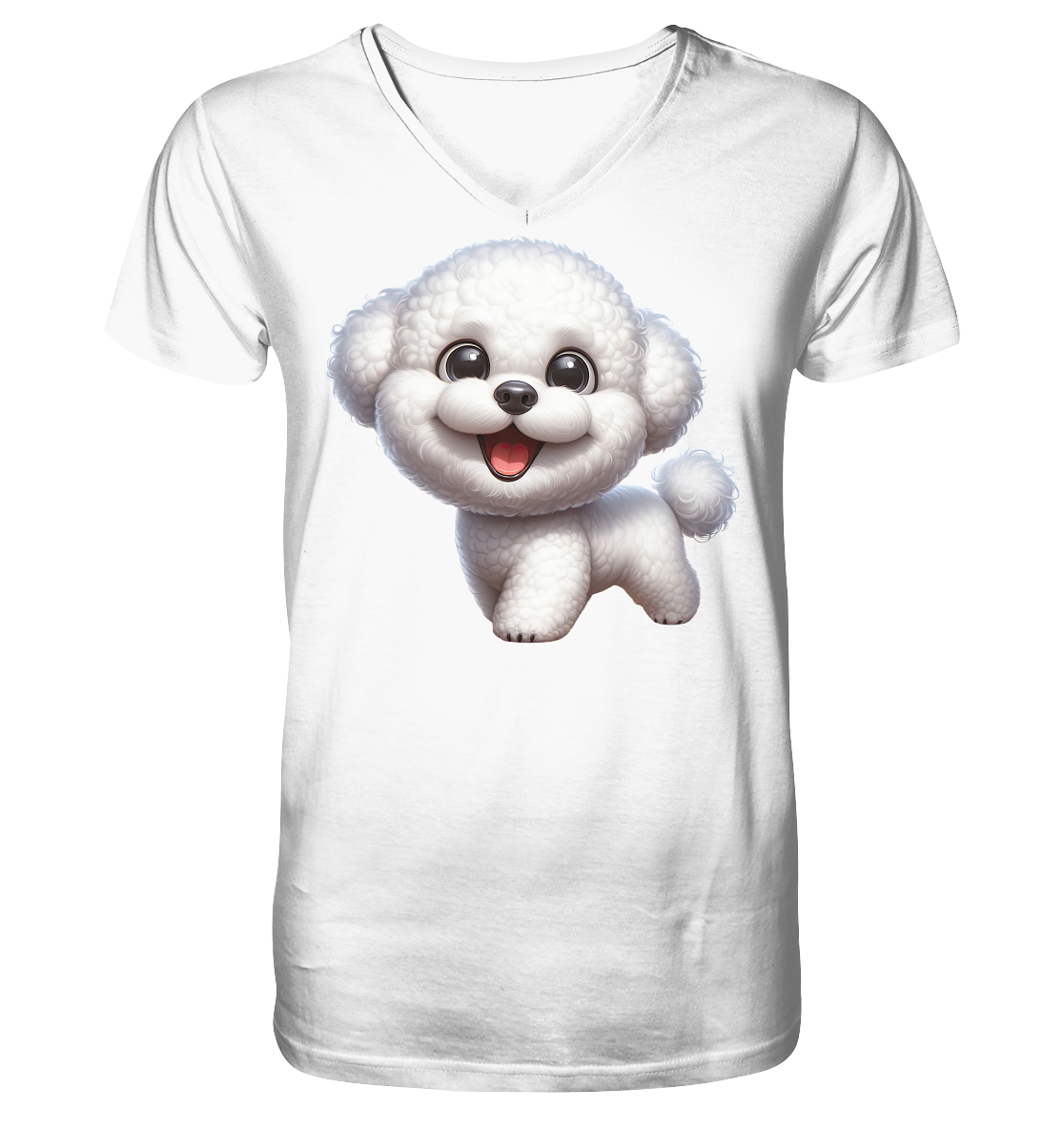 Bichon Frisé Cartoon personalisierbar - V-Neck Shirt