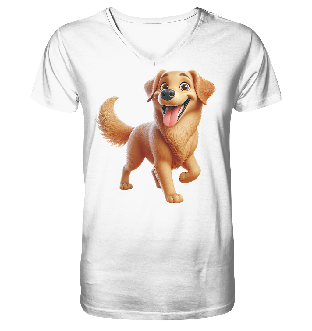 Golden Retriever Comic - personalisierbar - V-Neck Shirt