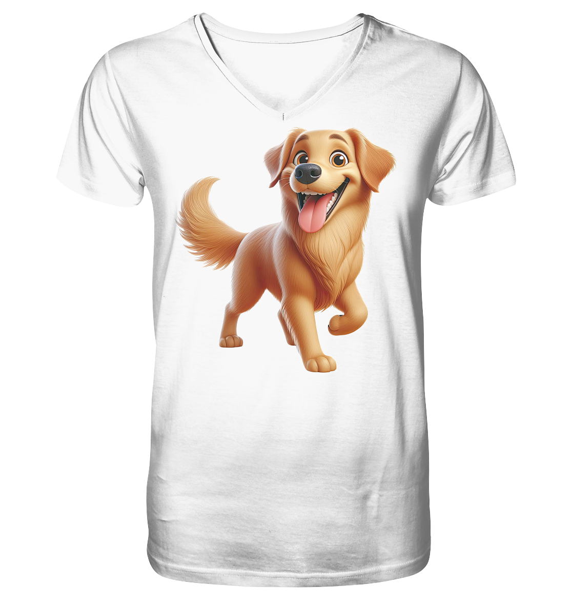 Golden Retriever Comic - personalisierbar - V-Neck Shirt