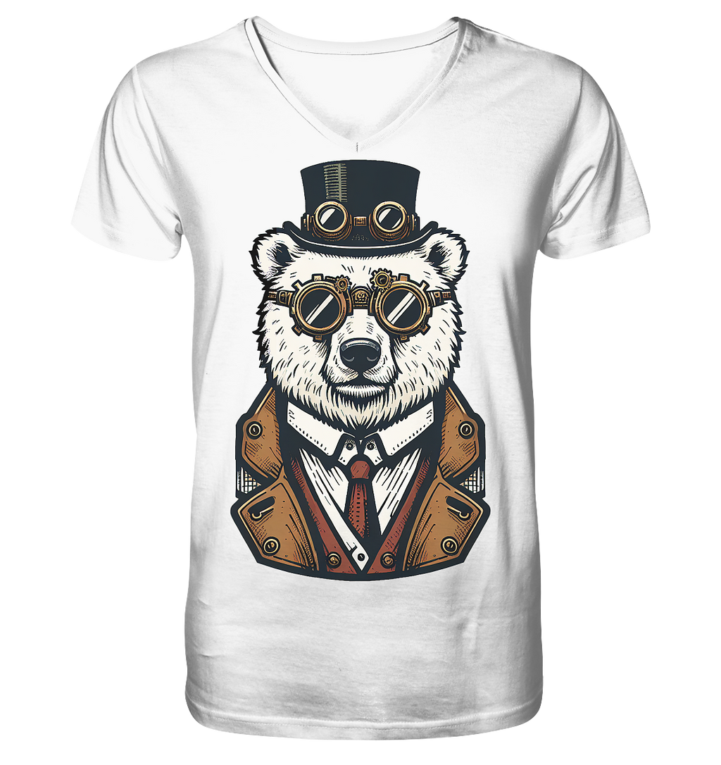 Eisbär Steampunk Polar Bear  - V-Neck Shirt