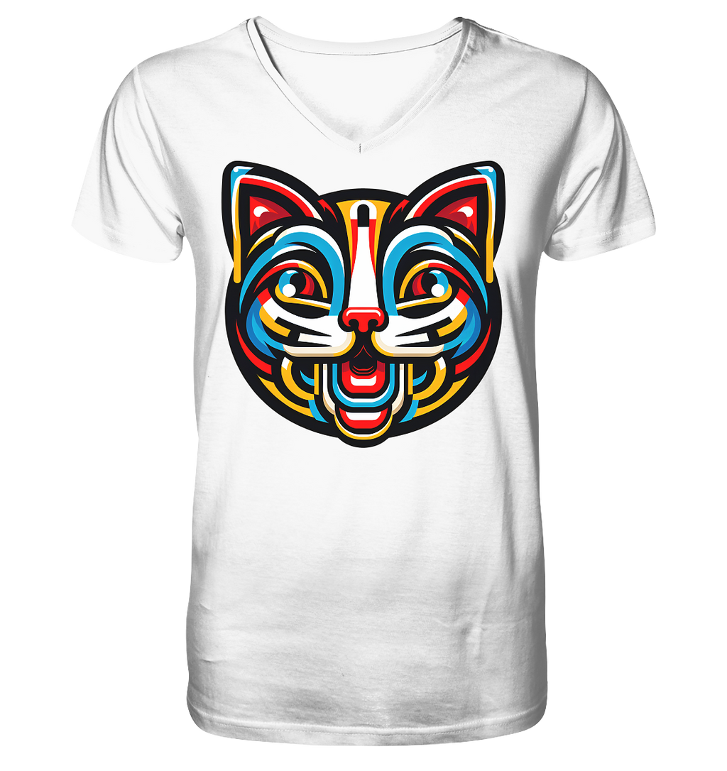 Pop Art Katze  - V-Neck Shirt