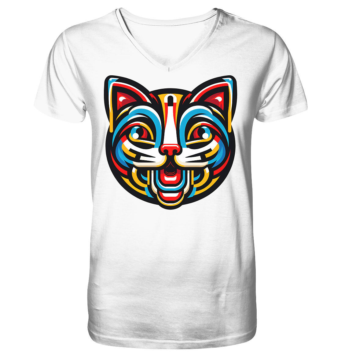 Pop Art Katze  - V-Neck Shirt