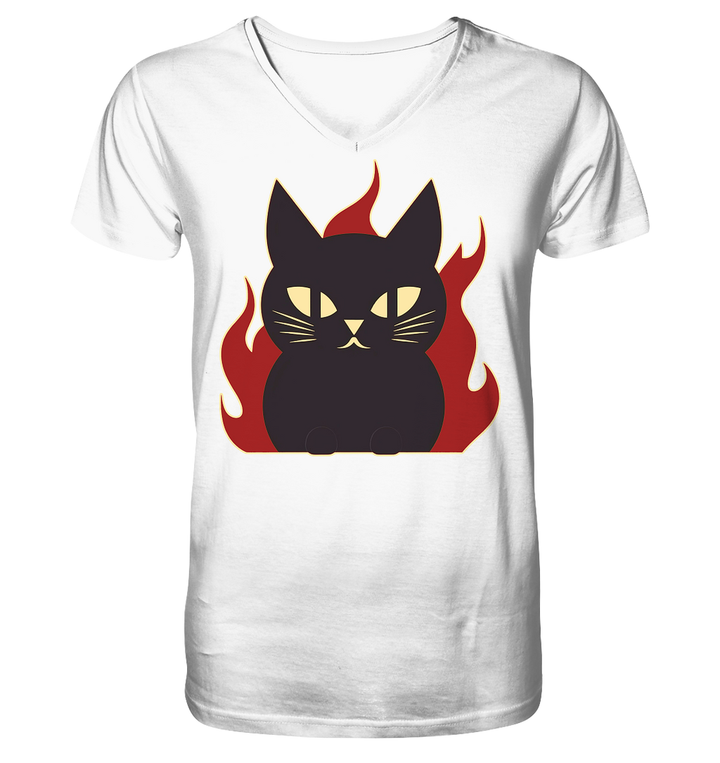 Devil Cat  illustration - V-Neck Shirt