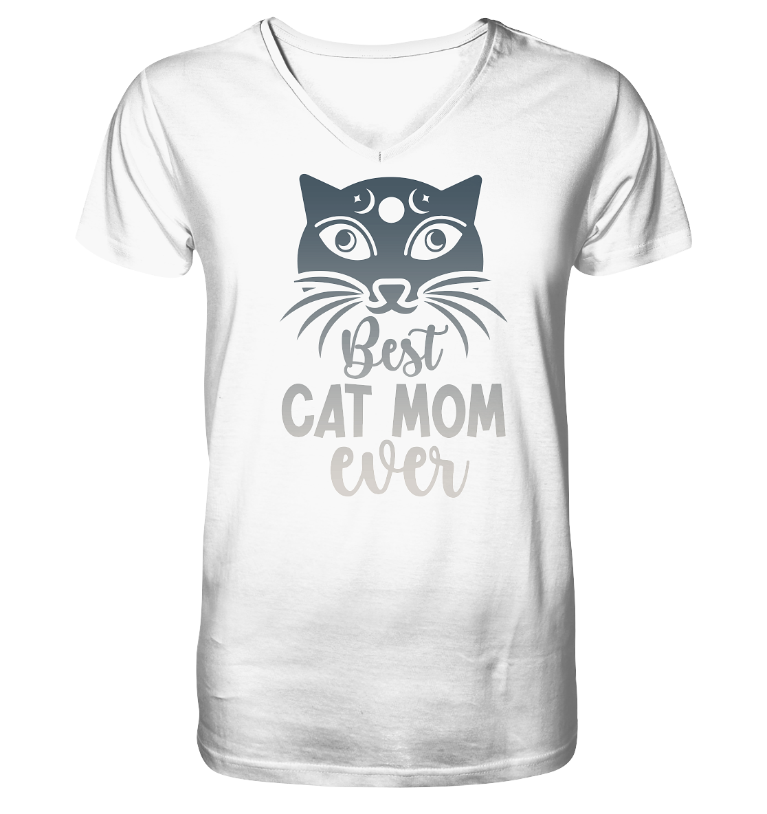 Best Cat Mum ever personalisierbar - V-Neck Shirt