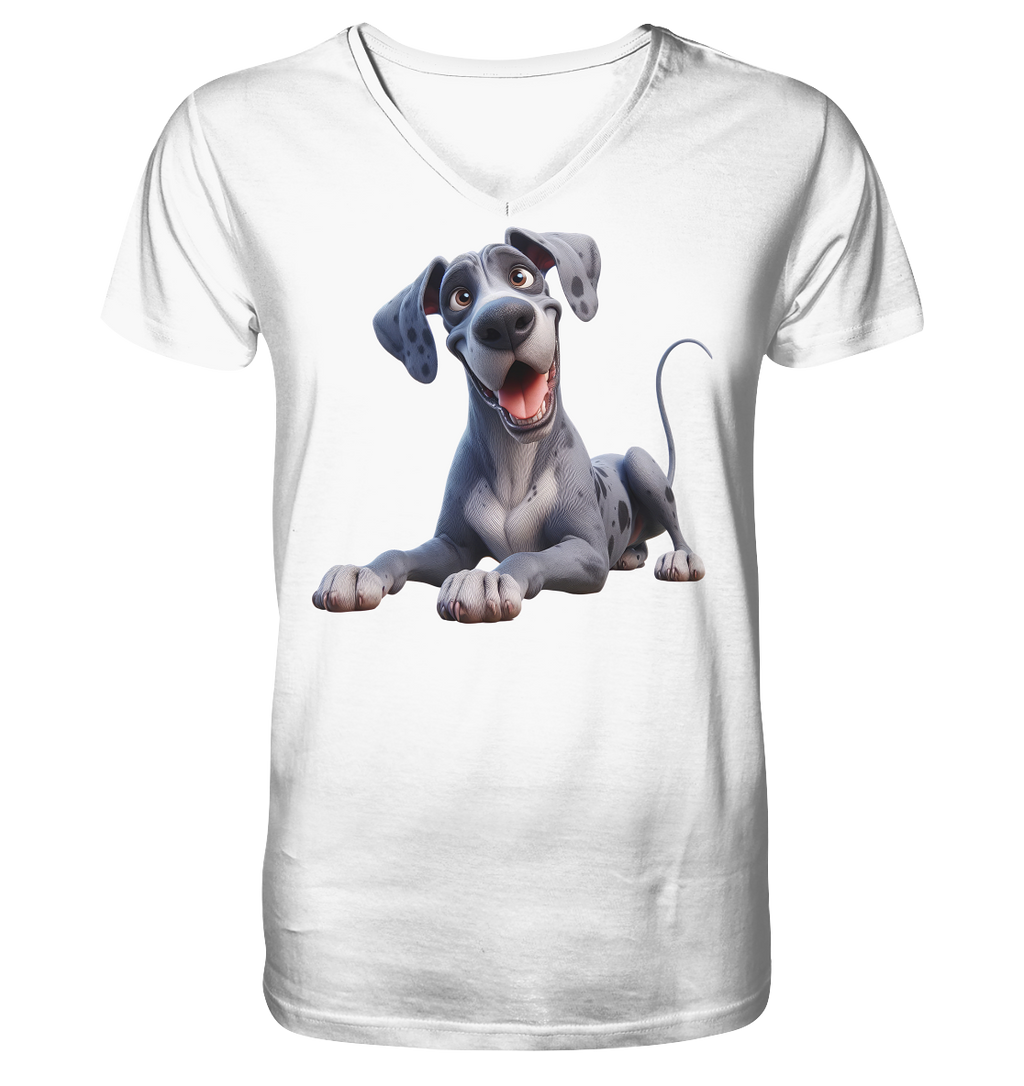 Dänische Dogge - personalisierbar - V-Neck Shirt