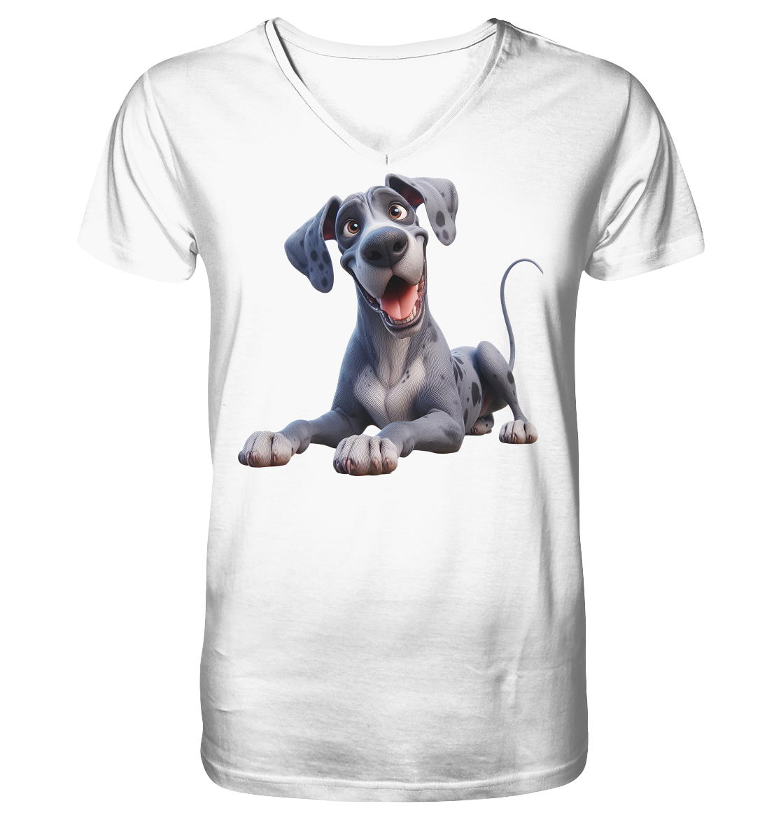 Dänische Dogge - personalisierbar - V-Neck Shirt