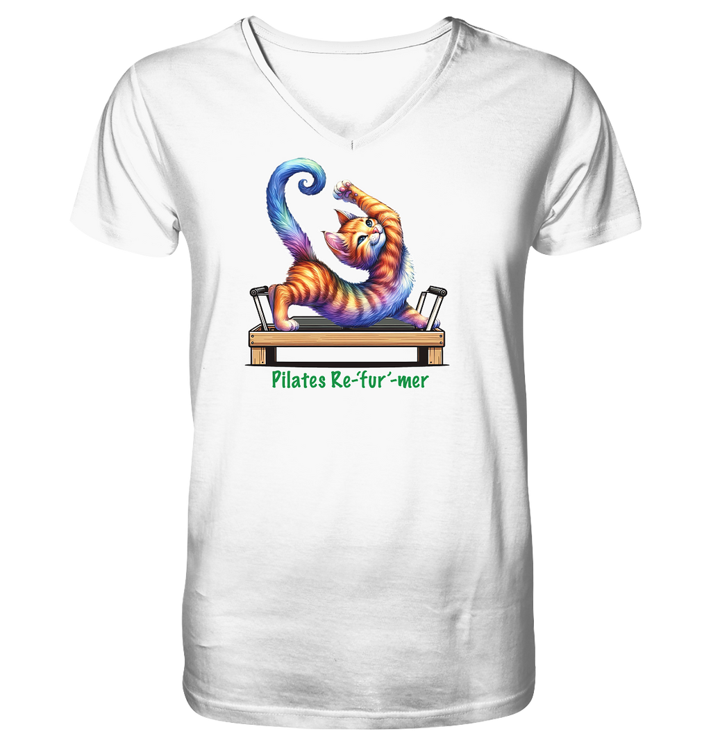 Pilates Reformer Re-fur-mer Katze lustig - V-Neck Shirt