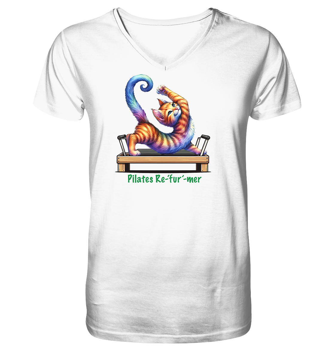 Pilates Reformer Re-fur-mer Katze lustig - V-Neck Shirt