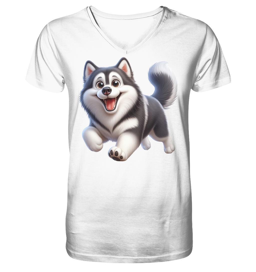 Husky Comic - personalisierbar - V-Neck Shirt
