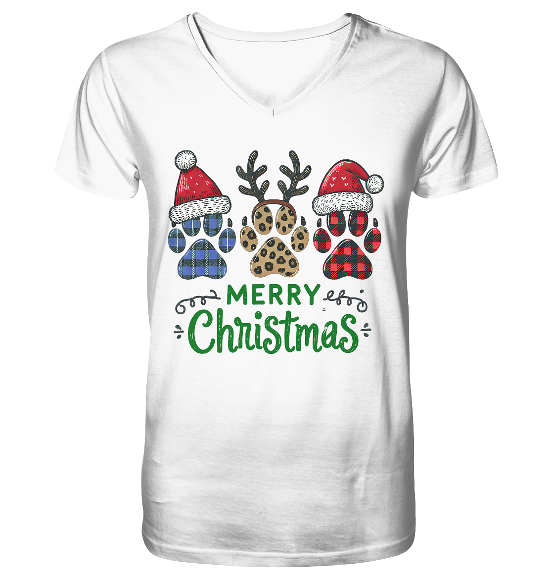 Paw Merry Christmas  - V-Neck Shirt