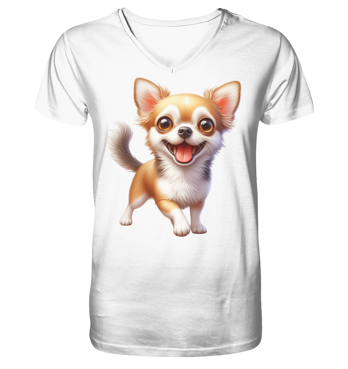 Chihuahua Cartoon - personalisierbar - V-Neck Shirt