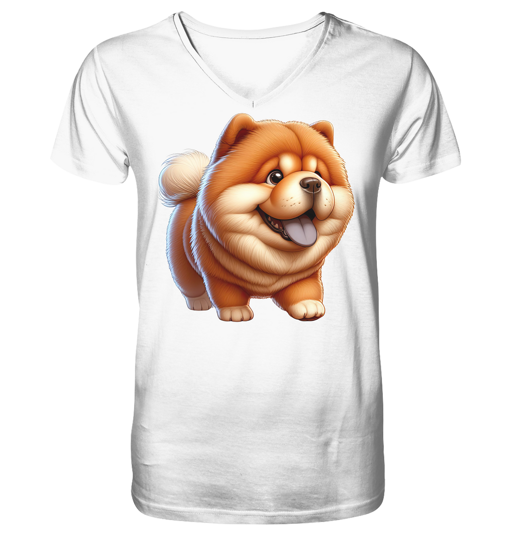 Chow Chow Cartoon Hund - personalisierbar - V-Neck Shirt