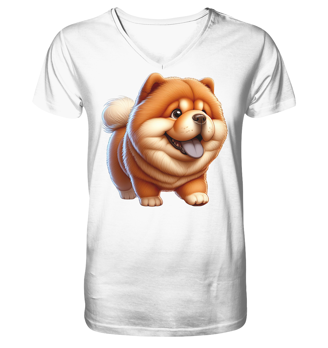 Chow Chow Cartoon Hund - personalisierbar - V-Neck Shirt