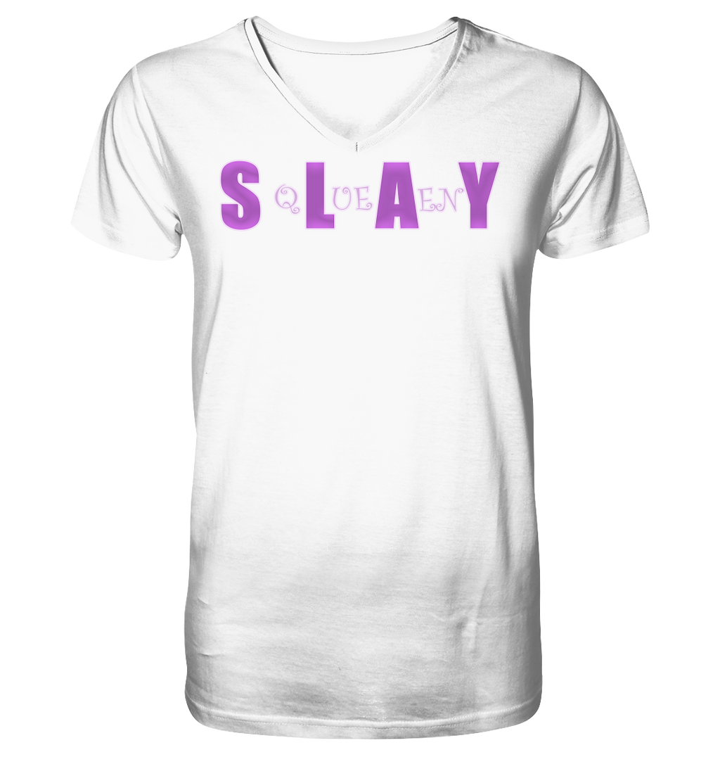 Slay Queen - personalisierbar - V-Neck Shirt