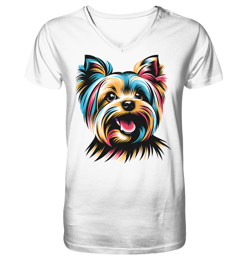 Yorkshire Terrier Pop Art - personalisierbar - V-Neck Shirt