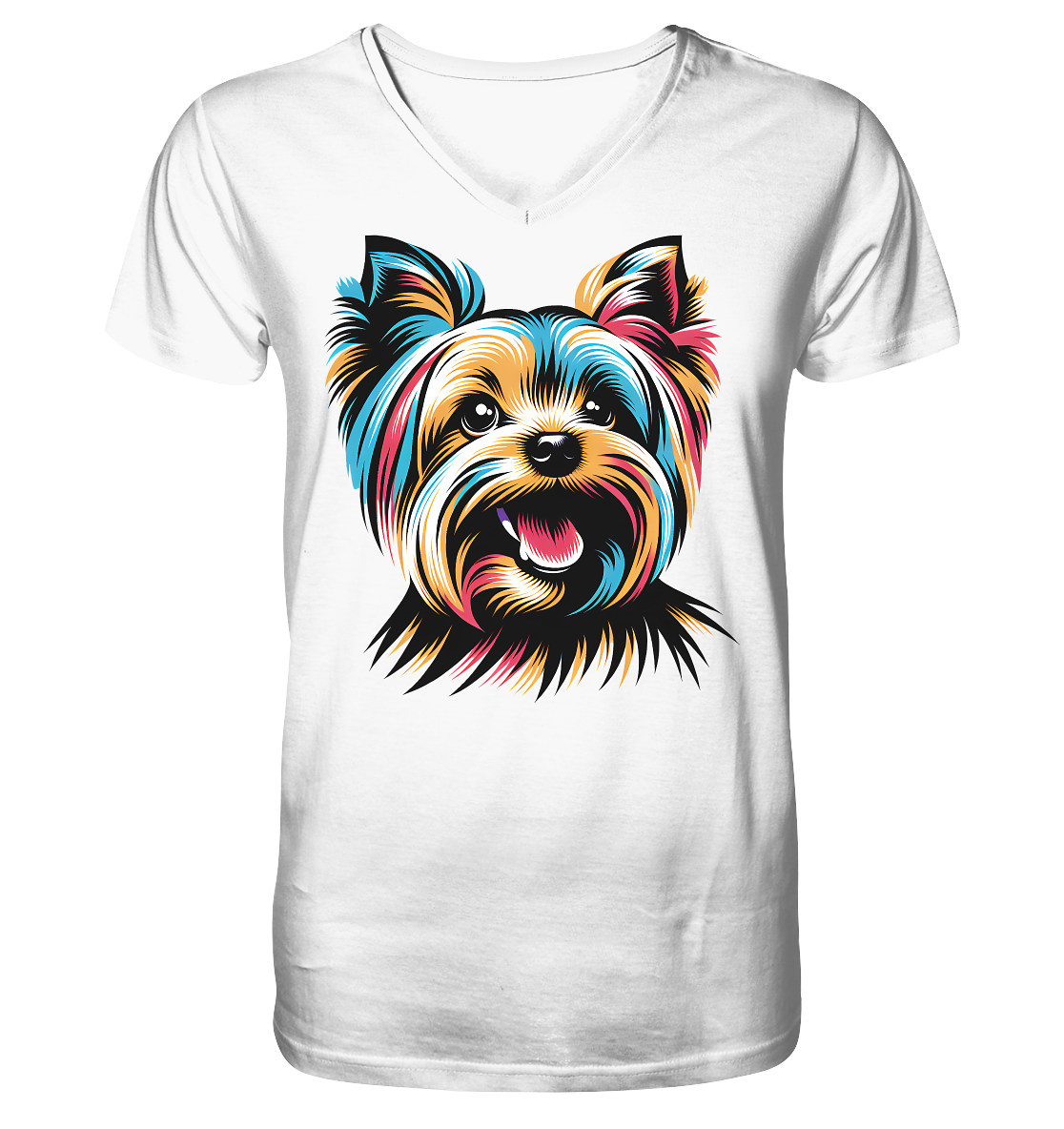 Yorkshire Terrier Pop Art - personalisierbar - V-Neck Shirt