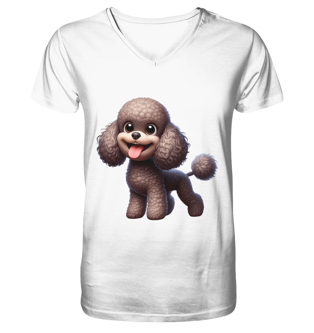 Pudel Comic - personalisierbar - V-Neck Shirt