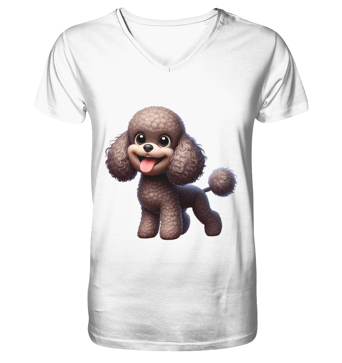 Pudel Comic - personalisierbar - V-Neck Shirt