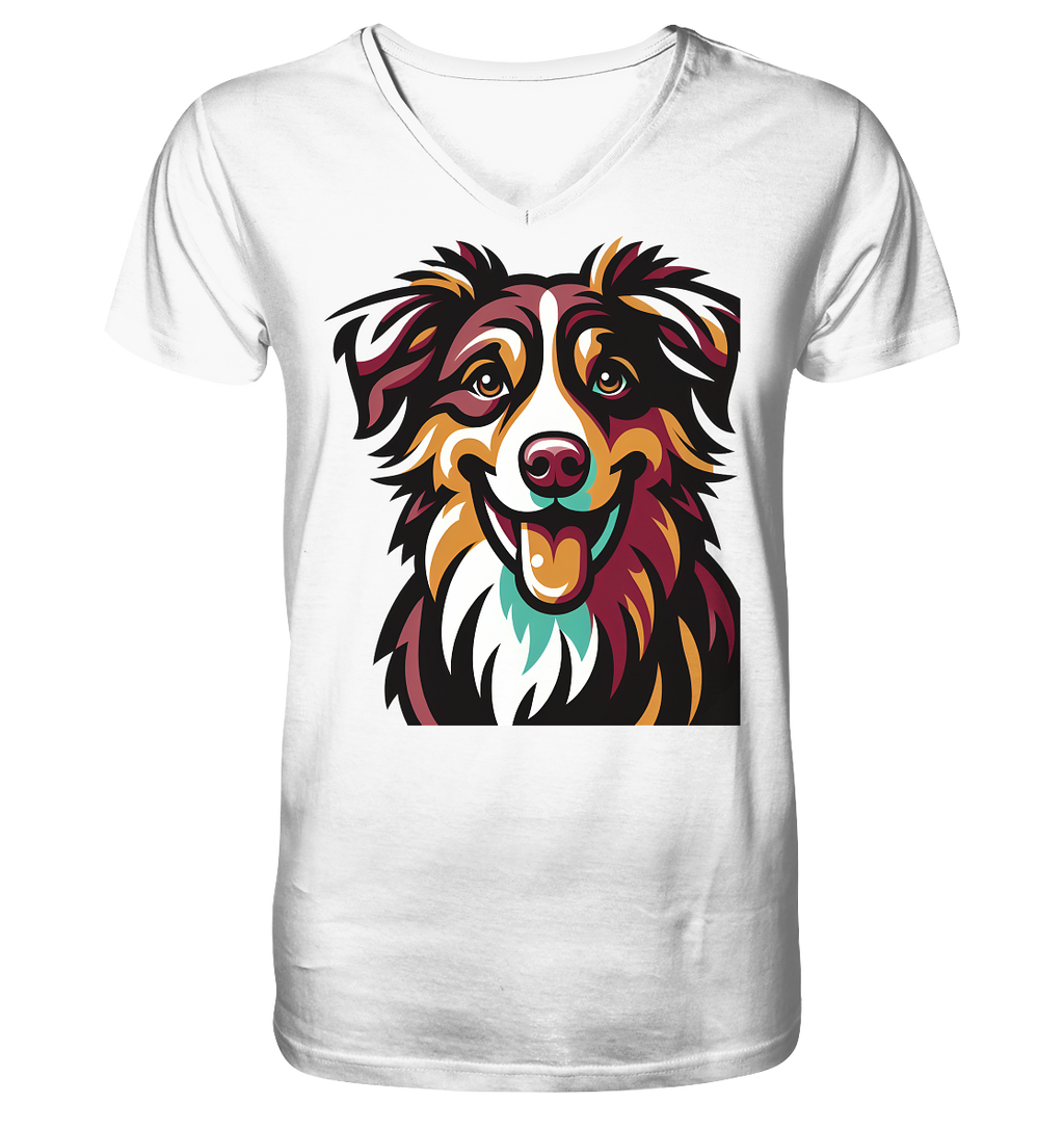 Australian Shepherd Hund - personalisierbar - V-Neck Shirt