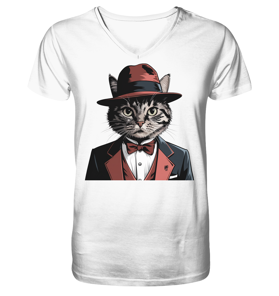 Godfather Catmother Katze Mafia - personalisierbar  - V-Neck Shirt
