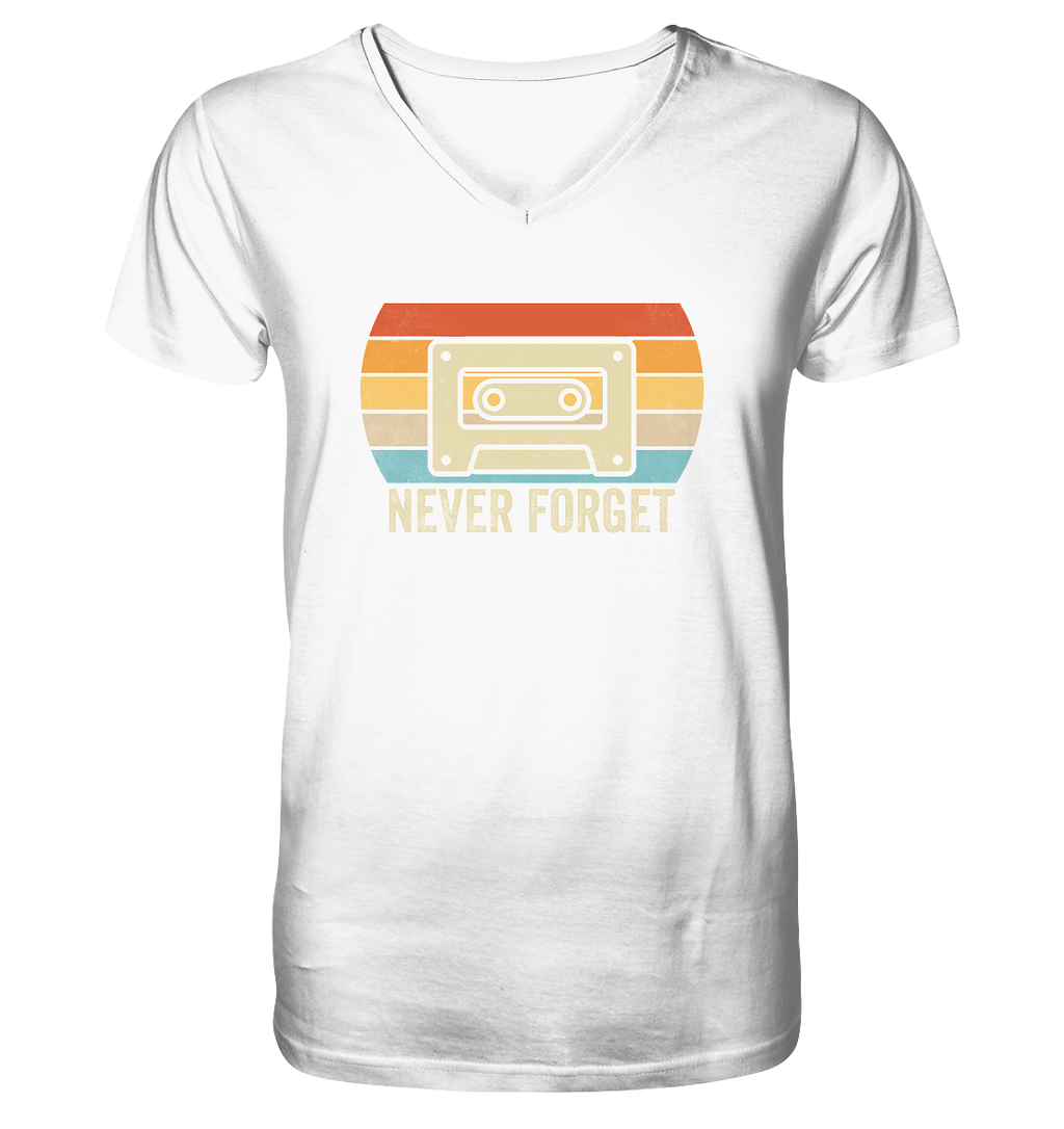 Never Forget Kassette 80's - V-Neck Shirt