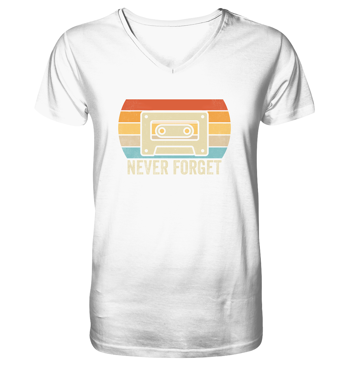 Never Forget Kassette 80's - V-Neck Shirt