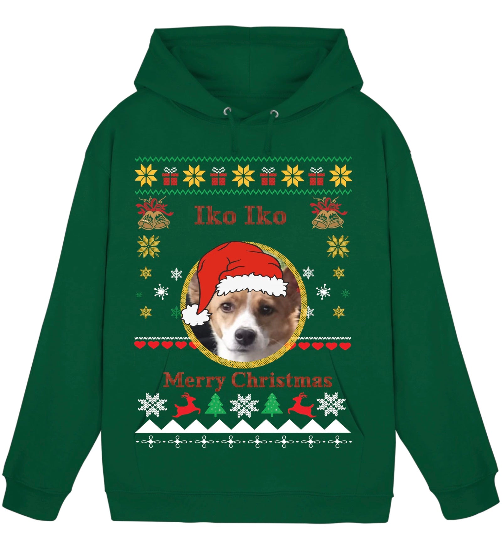 Santa Paws Ugly Christmas Hoodie personalisiert
