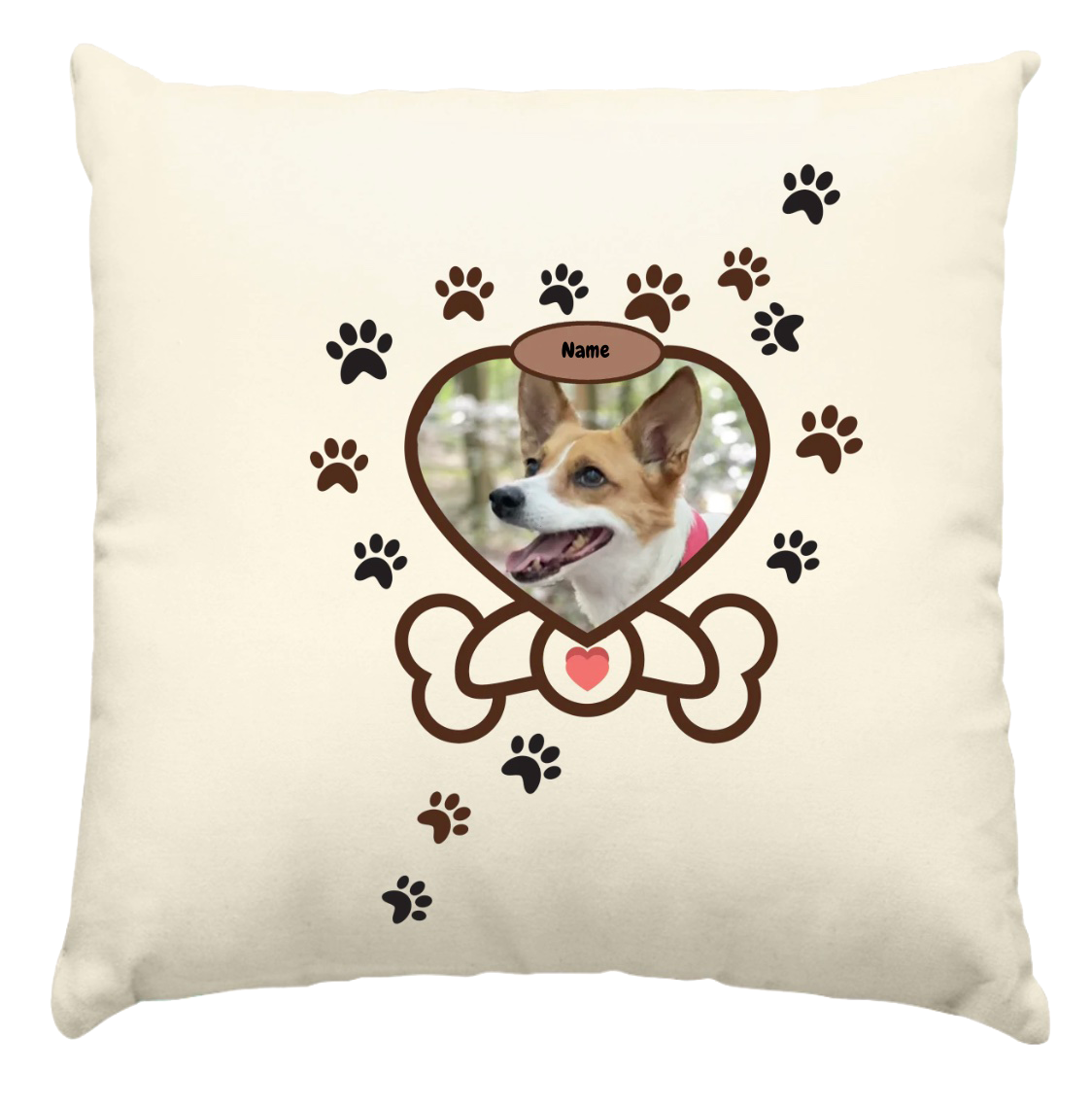 Heart & Bone Dein Hund als Star personalisierbar - Kissen natur 40x40cm