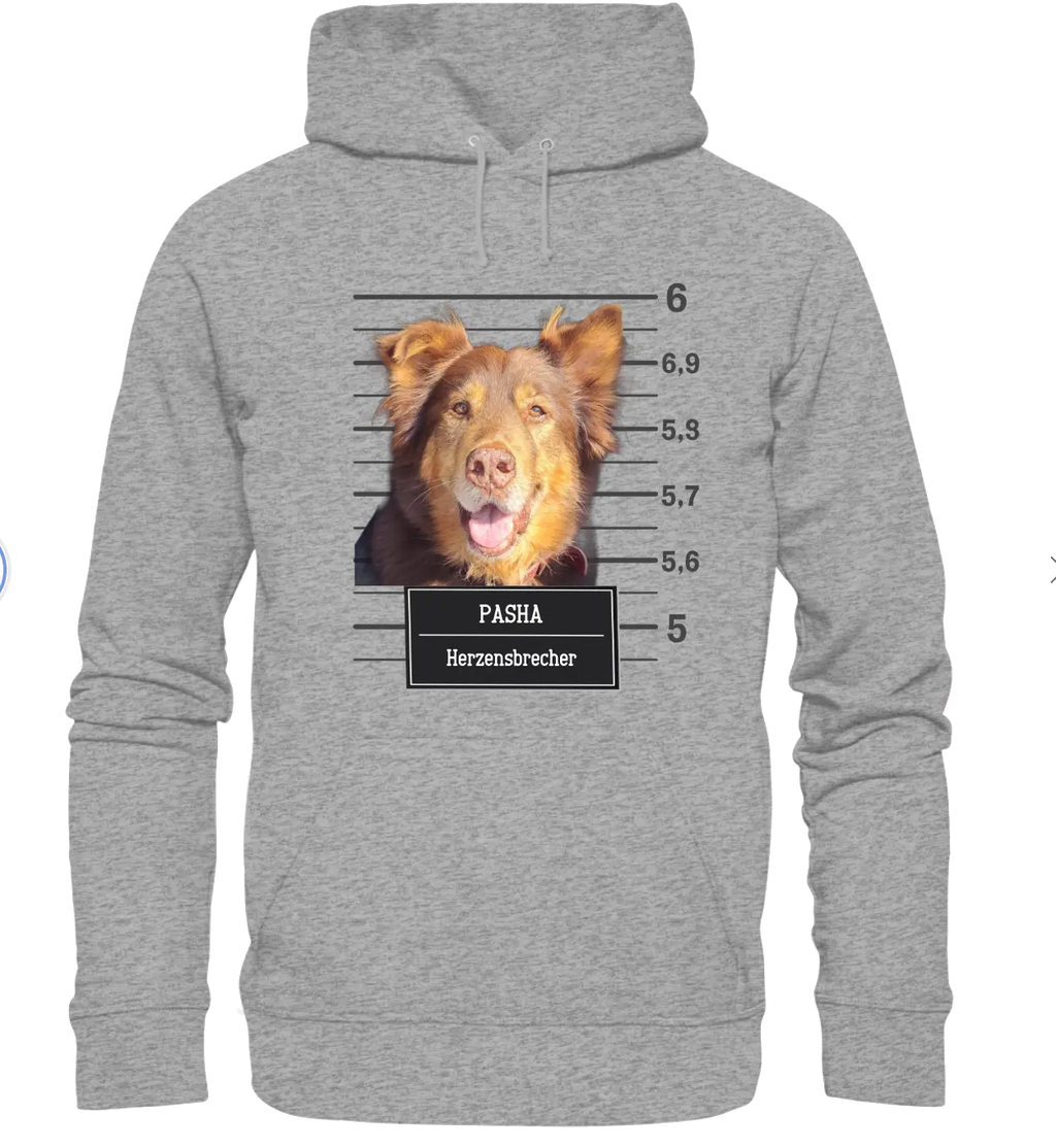 Lustiges Individuelles Haustier Mugshot  - Basic Unisex Hoodie - PAWentura